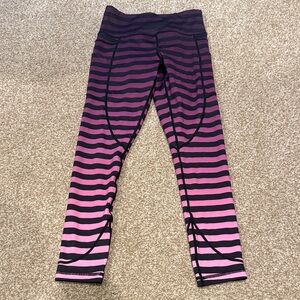 Striped Pink and Black Womens Leggings